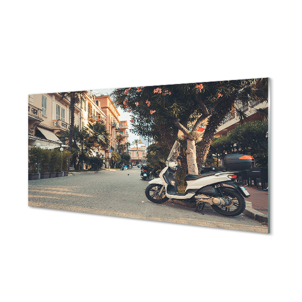 Skleněný panel městské Motocykly palmového léta