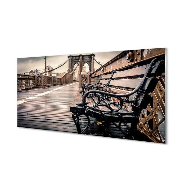 Skleněný panel Most bench