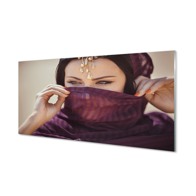 Skleněný panel Žena purple Materiál