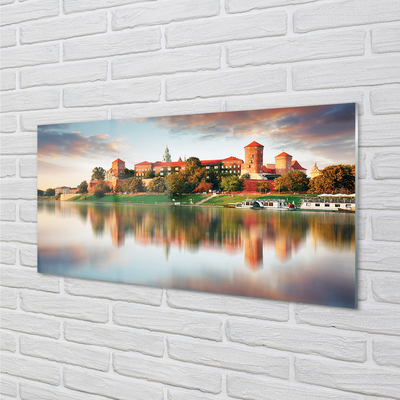 Skleněný panel Krakow hrad řeka