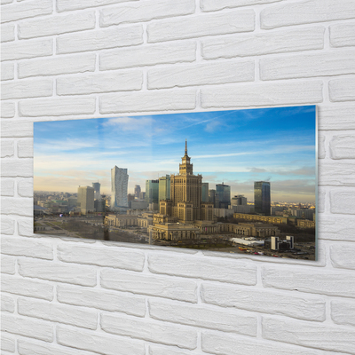 Skleněný panel Panorama Varšava mrakodrapů