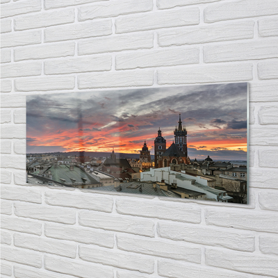 Skleněný panel Krakow Sunset panorama