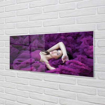 Skleněný panel Žena purple