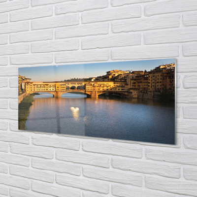Skleněný panel Itálie Sunrise mosty