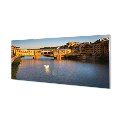 Skleněný panel Itálie Sunrise mosty