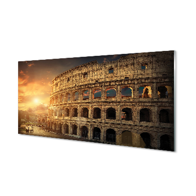 Skleněný panel Rome Colosseum při západu slunce