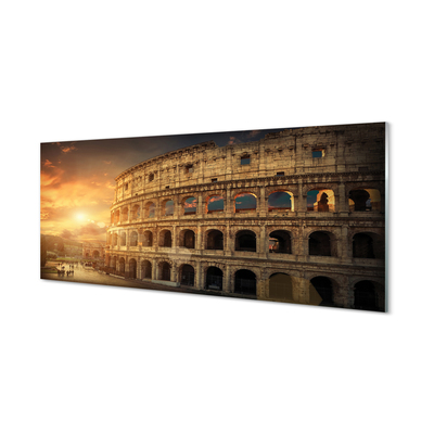 Skleněný panel Rome Colosseum při západu slunce