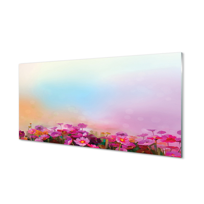 Skleněný panel květiny nebe