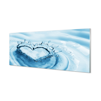 Skleněný panel Vodní kapky srdce