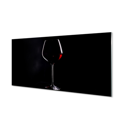Skleněný panel Černé pozadí se sklenkou vína