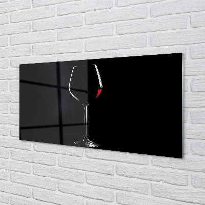Skleněný panel Černé pozadí se sklenkou vína