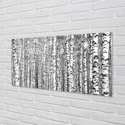Skleněný panel Černá a bílá strom