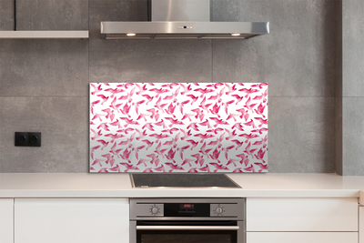 Skleněný panel růžové ptáci