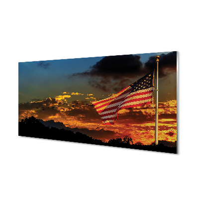 Skleněný panel Vlajka USA