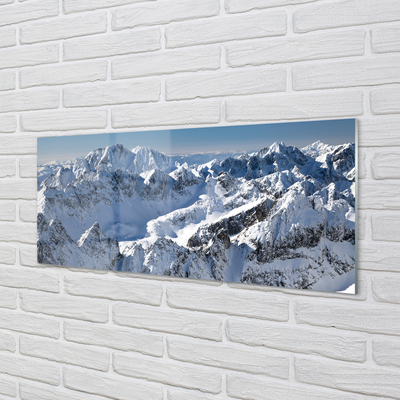 Skleněný panel horské zimní