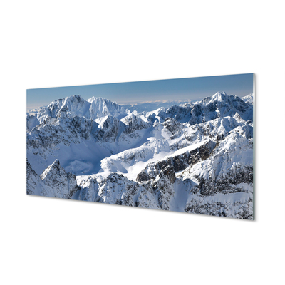 Skleněný panel horské zimní