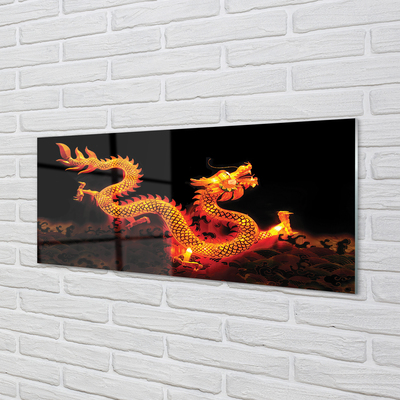 Skleněný panel Gold dragon