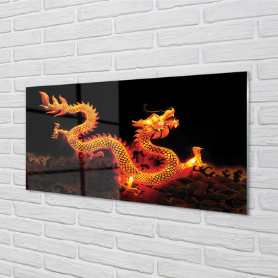 Skleněný panel Gold dragon