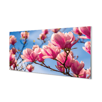 Skleněný panel květy
