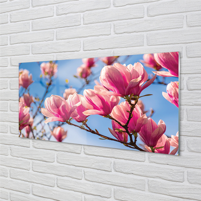 Skleněný panel květy