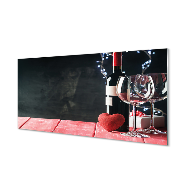 Skleněný panel Heart of glass sklenice na víno