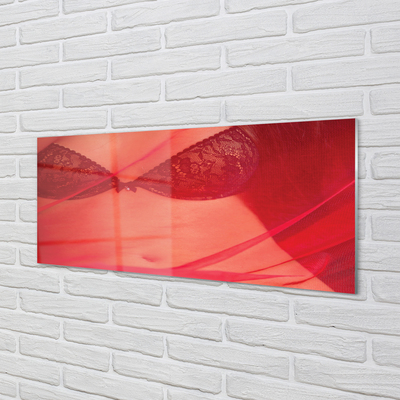 Skleněný panel Žena v červeném tylu