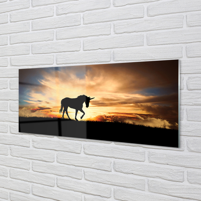 Skleněný panel Unicorn sunset