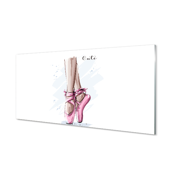 Skleněný panel růžové baletní boty