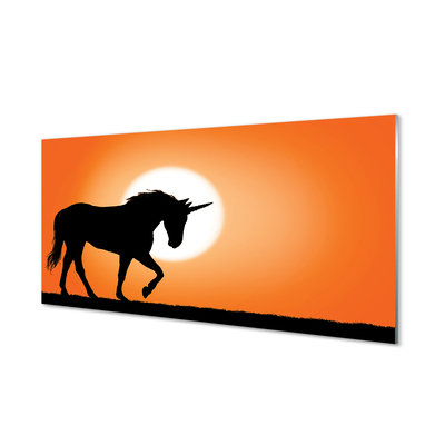 Skleněný panel Sunset Unicorn