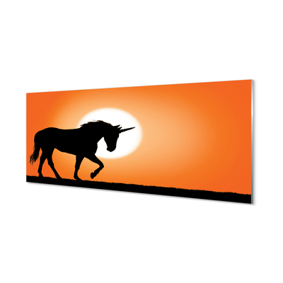 Skleněný panel Sunset Unicorn