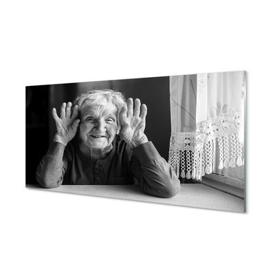 Skleněný panel starší žena