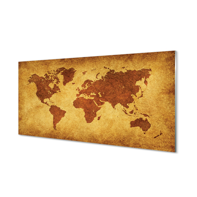 Skleněný panel Starý hnědý mapa