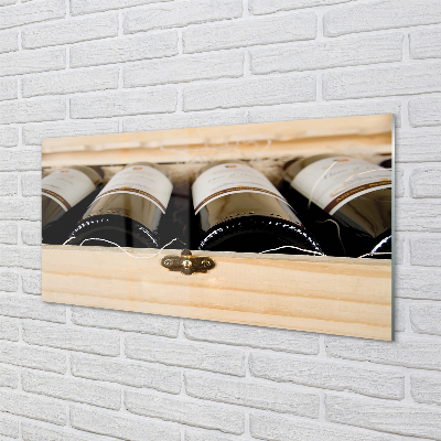 Skleněný panel Láhve vína v krabici