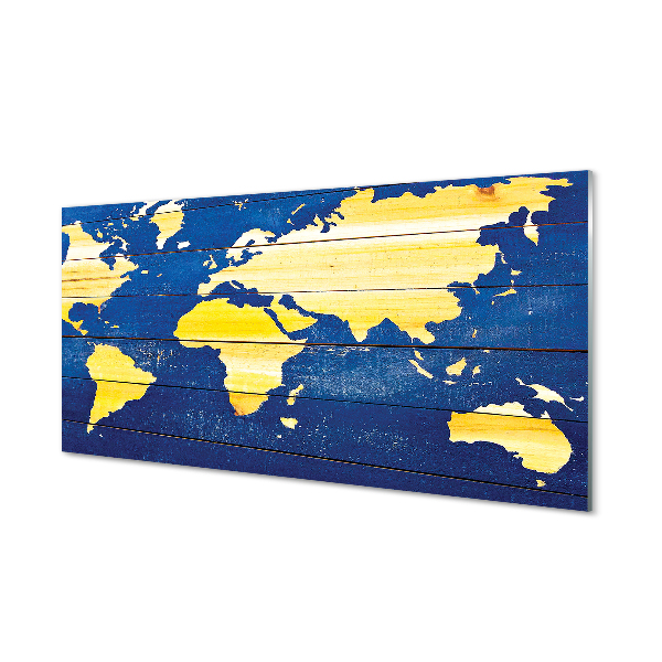 Skleněný panel Map na modré desky