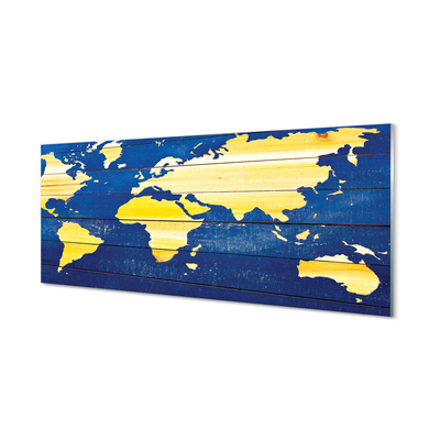 Skleněný panel Map na modré desky