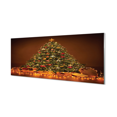 Skleněný panel Vánoční osvětlení dekorace dárky