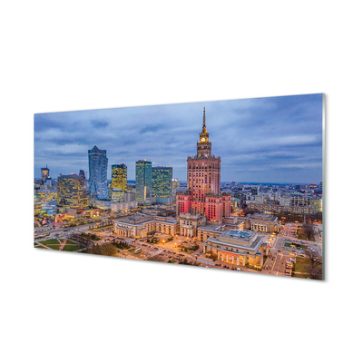 Skleněný panel Warsaw Panorama západu slunce
