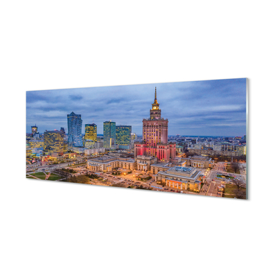 Skleněný panel Warsaw Panorama západu slunce