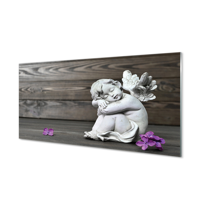 Skleněný panel Spící anděl květiny desky