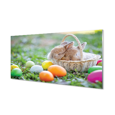 Skleněný panel králíci vejce