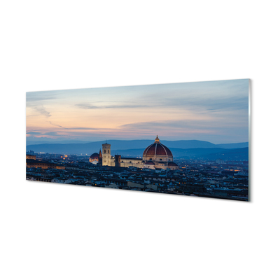 Skleněný panel Itálie katedrála panorama v noci