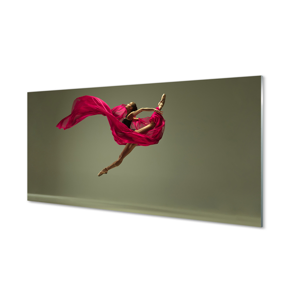 Skleněný panel Žena růžové motouz materiál