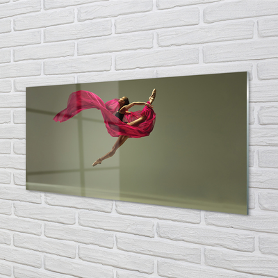 Skleněný panel Žena růžové motouz materiál