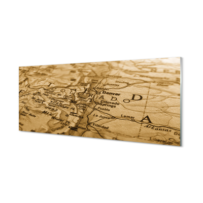 Skleněný panel staré mapy