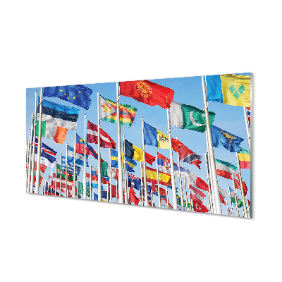 Skleněný panel Spousta vlajek
