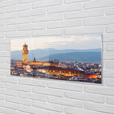 Skleněný panel Italy Castle sunset panorama