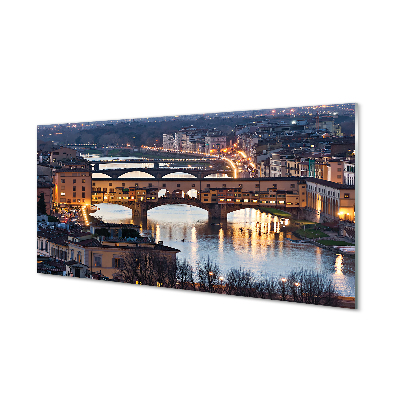 Skleněný panel Italy Bridges noc řeka