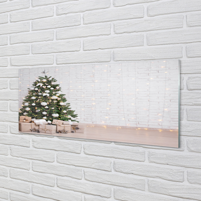 Skleněný panel Ozdoby na vánoční stromeček dárky