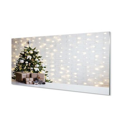 Skleněný panel Ozdoby na vánoční stromeček dárky