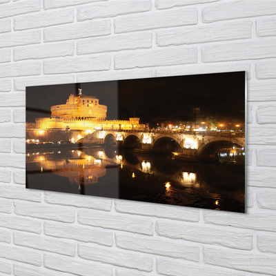 Skleněný panel Rome River mosty v noci